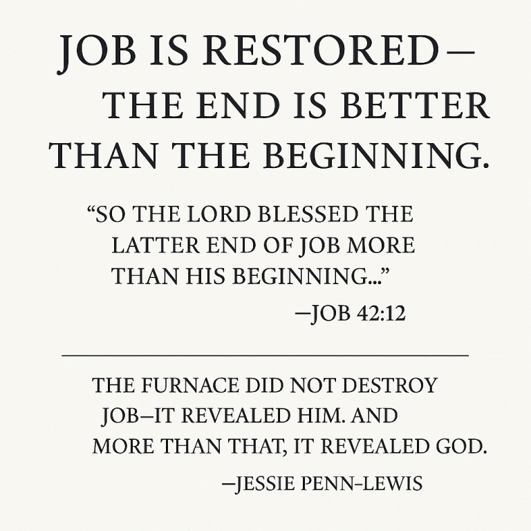 Job Restored Job Is Restored — The End Is Better Than The Beginning
